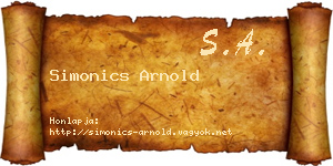 Simonics Arnold névjegykártya
